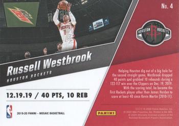2019-20 Panini Mosaic - Montage #4 Russell Westbrook Back