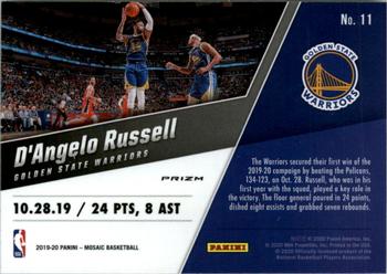 2019-20 Panini Mosaic - Montage Mosaic #11 D'Angelo Russell Back