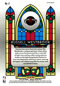 2019-20 Panini Mosaic - Stained Glass #2 Russell Westbrook Back