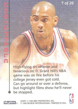 1995-96 SkyBox E-XL - Unstoppable #7 Grant Hill Back