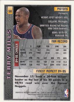 1995-96 Finest #56 Terry Mills Back