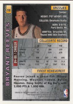 1995-96 Finest #116 Bryant Reeves Back
