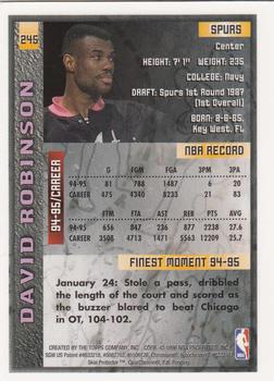 1995-96 Finest #245 David Robinson Back