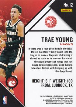 2019-20 Panini Chronicles #12 Trae Young Back