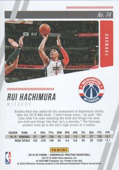 2019-20 Panini Chronicles #74 Rui Hachimura Back