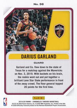 2019-20 Panini Chronicles #98 Darius Garland Back