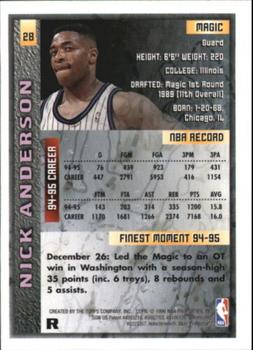 1995-96 Finest - Refractors #28 Nick Anderson Back
