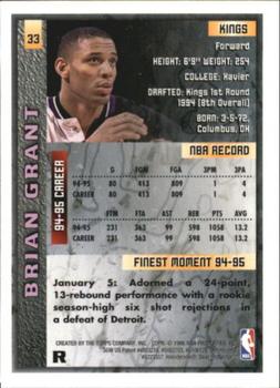 1995-96 Finest - Refractors #33 Brian Grant Back