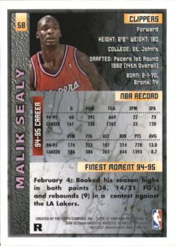 1995-96 Finest - Refractors #58 Malik Sealy Back