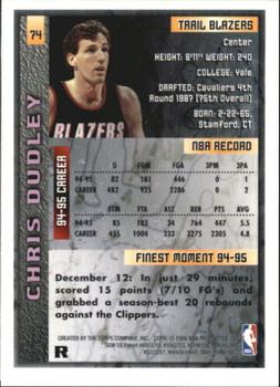 1995-96 Finest - Refractors #74 Chris Dudley Back