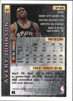 1995-96 Finest - Refractors #97 Avery Johnson Back