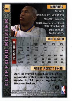 1995-96 Finest - Refractors #193 Clifford Rozier Back