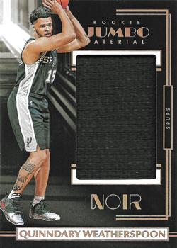 2019-20 Panini Noir - Rookie Jumbo Material #RJ-QWS Quinndary Weatherspoon Front