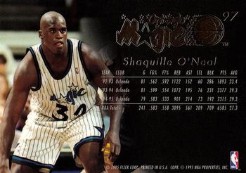 1995-96 Flair #97 Shaquille O'Neal Back