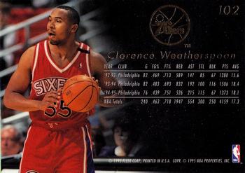 1995-96 Flair #102 Clarence Weatherspoon Back