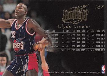 1995-96 Flair #167 Clyde Drexler Back