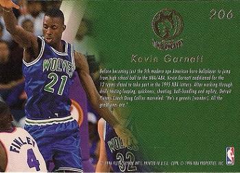 1995-96 Flair #206 Kevin Garnett Back