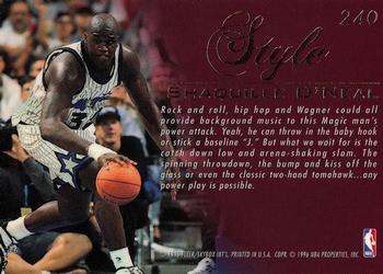 1995-96 Flair #240 Shaquille O'Neal Back