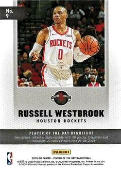 2019-20 Panini Player of the Day #9 Russell Westbrook Back