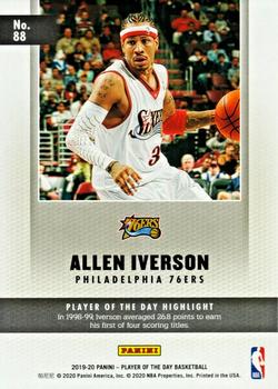 2019-20 Panini Player of the Day - Explosion #88 Allen Iverson Back