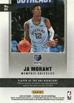 2019-20 Panini Player of the Day - Silver #84 Ja Morant Back