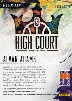 2019-20 Panini Court Kings - High Court Signatures #HC-ALV Alvan Adams Back