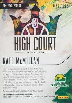 2019-20 Panini Court Kings - High Court Signatures #HC-NMC Nate McMillan Back