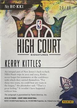 2019-20 Panini Court Kings - High Court Signatures Citrine #HC-KKI Kerry Kittles Front