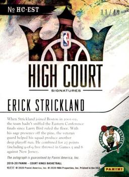 2019-20 Panini Court Kings - High Court Signatures Citrine #HC-EST Erick Strickland Back