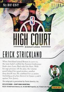 2019-20 Panini Court Kings - High Court Signatures Ruby #HC-EST Erick Strickland Back