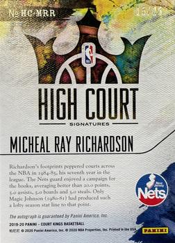 2019-20 Panini Court Kings - High Court Signatures Sapphire #HC-MRR Michael Ray Richardson Back