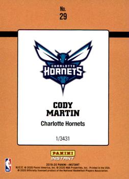 2019-20 Panini Instant Rated Rookie Retro #29 Cody Martin Back