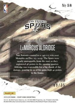 2019-20 Panini Court Kings - Sapphire #58 LaMarcus Aldridge Back