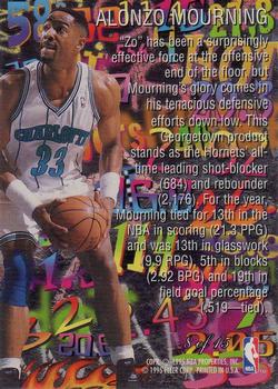 1995-96 Flair - Hot Numbers #8 Alonzo Mourning Back