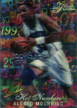 1995-96 Flair - Hot Numbers #8 Alonzo Mourning Front
