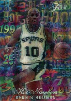 1995-96 Flair - Hot Numbers #13 Dennis Rodman Front