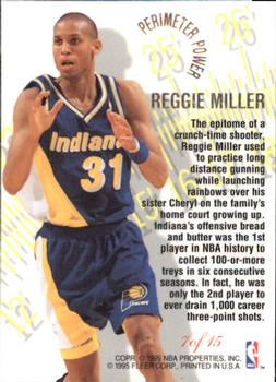 1995-96 Flair - Perimeter Power #7 Reggie Miller Back