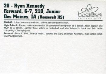 2005-06 Panchero's Iowa Hawkeyes #NNO Ryan Kennedy Back