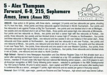 2005-06 Panchero's Iowa Hawkeyes #NNO Alex Thompson Back