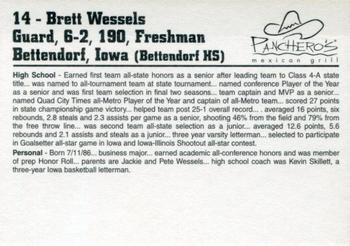 2005-06 Panchero's Iowa Hawkeyes #NNO Brett Wessels Back