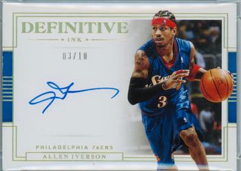 2019-20 Panini National Treasures - Definitive Ink Gold #DI-AIV Allen Iverson Front