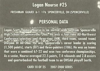 2007-08 National City Dayton Flyers #10 Logan Nourse Back