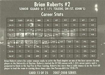 2007-08 National City Dayton Flyers #13 Brian Roberts Back