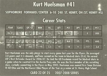 2007-08 National City Dayton Flyers #22 Kurt Huelsman Back