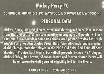 2007-08 National City Dayton Flyers #23 Mickey Perry Back