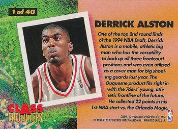 1995-96 Fleer - Class Encounters #1 Derrick Alston Back