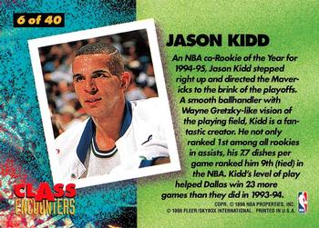 1995-96 Fleer - Class Encounters #6 Jason Kidd Back