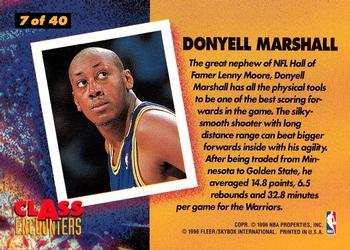 1995-96 Fleer - Class Encounters #7 Donyell Marshall Back