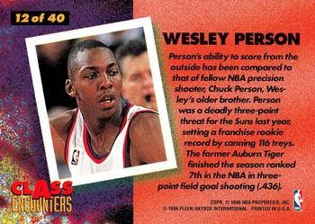 1995-96 Fleer - Class Encounters #12 Wesley Person Back