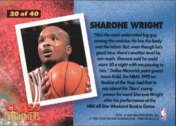 1995-96 Fleer - Class Encounters #20 Sharone Wright Back